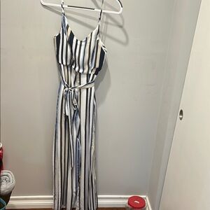 Striped Sleeveless Jumpsuit
